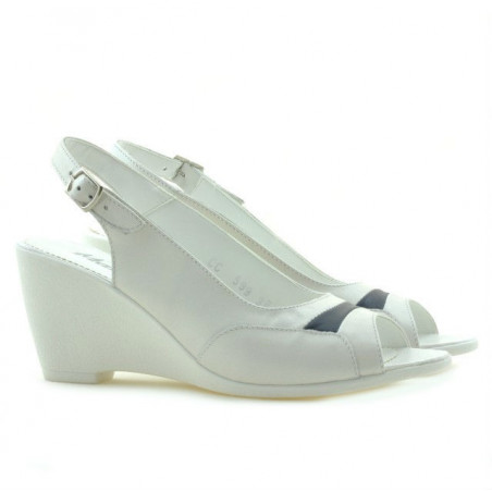 Damen Sandalen 599 Weiß+Indigo