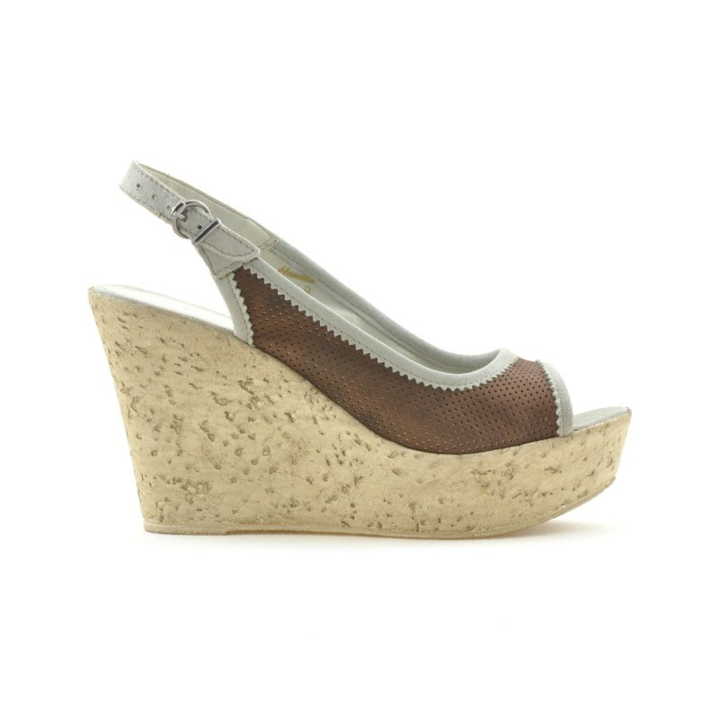Damen-Sandalen 5001p schokolade perforiert