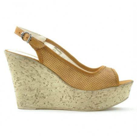 Damen Sandalen 5001p braun perforiert