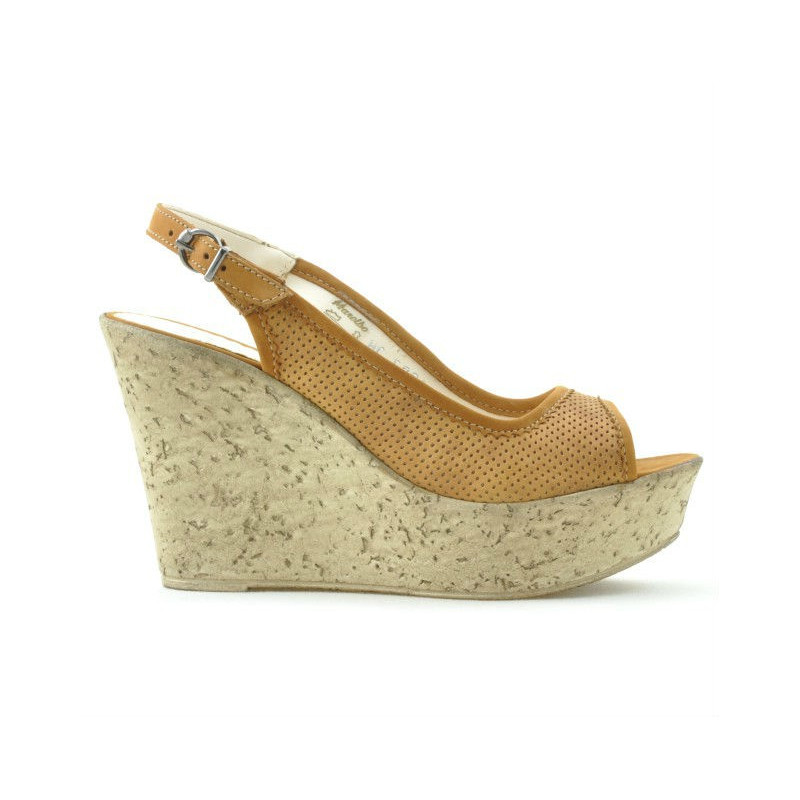 Damen Sandalen 5001p braun perforiert