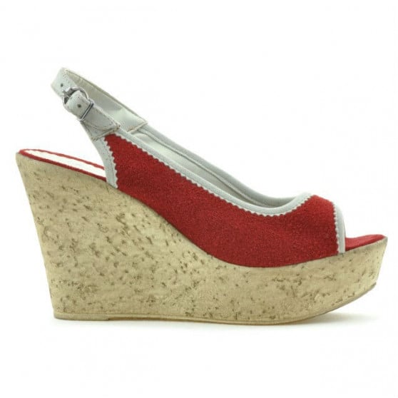 Damensandalen 5001 rot Veloursleder Damensandalen 5001 rot Veloursleder