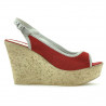 Damensandalen 5001 rot Veloursleder