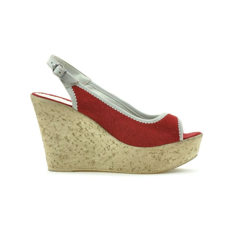 Damensandalen 5001 rot Veloursleder
