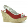 Damensandalen 5001 rot Veloursleder