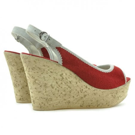 Damensandalen 5001 rot Veloursleder