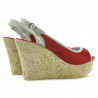 Damensandalen 5001 rot Veloursleder
