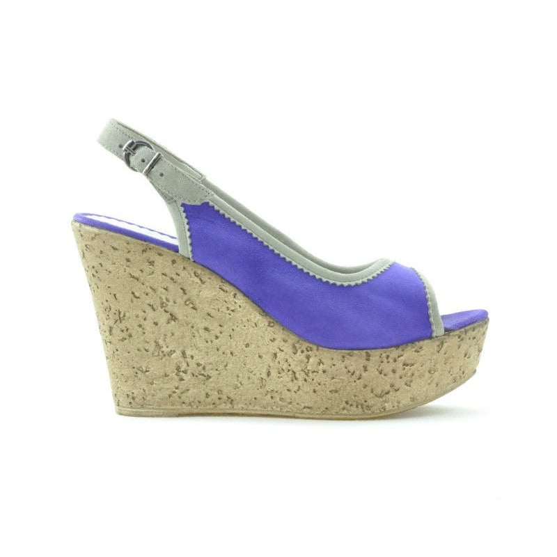 Damen Sandalen 5001 lila Veloursleder