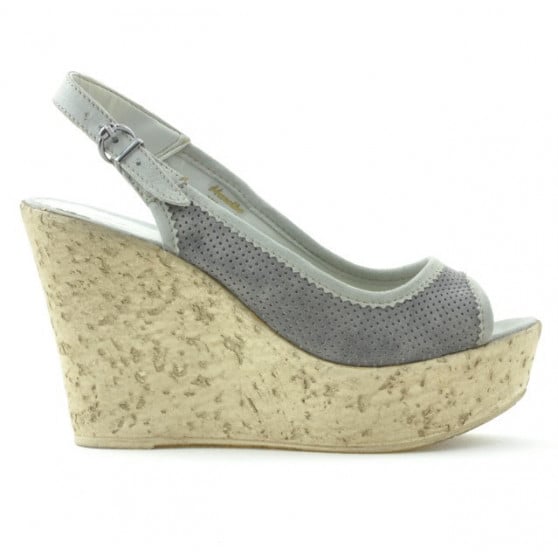 Damensandalen 5001p grau perforiert Damensandalen 5001p grau perforiert