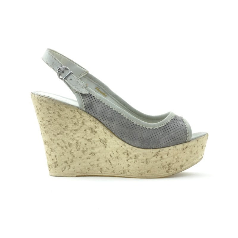 Damensandalen 5001p grau perforiert