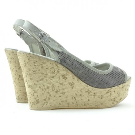 Damensandalen 5001p grau perforiert
