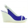 Damensandalen 5000 indigo Velours+weiß