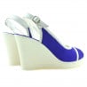 Damensandalen 5000 indigo Velours+weiß