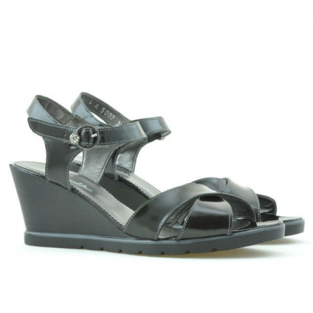 Damen Sandalen 5007 Lack Schwarz
