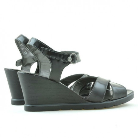 Damen Sandalen 5007 Lack Schwarz