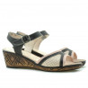 Damensandalen 5005p Kaffee+rosa perforiert