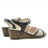 Damensandalen 5005p Kaffee+rosa perforiert