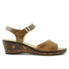 Damen Sandalen 5005p perforiert gewachstes Braun