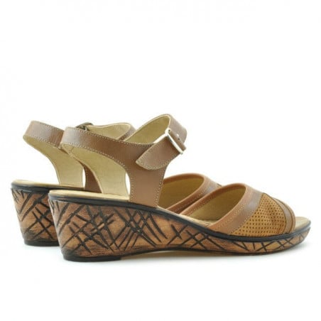 Damen Sandalen 5005p perforiert gewachstes Braun