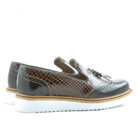 Damen Casual-Schuhe 659 Lack Kaffee kombiniert
