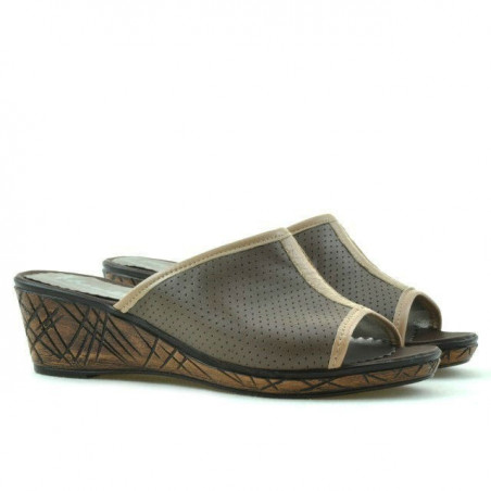 Damen Sandalen 5004p Cappuccino perforiert