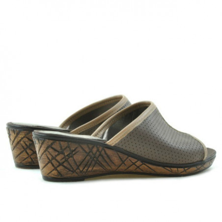 Damen Sandalen 5004p Cappuccino perforiert