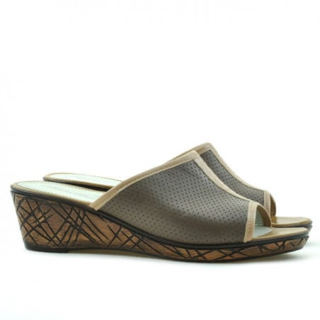 Damen Sandalen 5004m p kombinierter perforierter Cappuccino