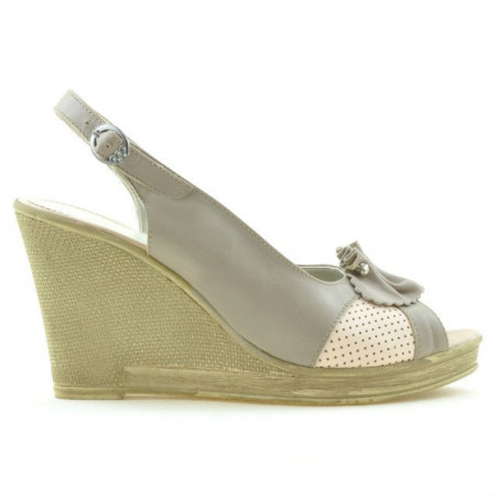 Damensandalen 5002 Sand+Rosa