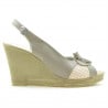Damensandalen 5002 Sand+Rosa