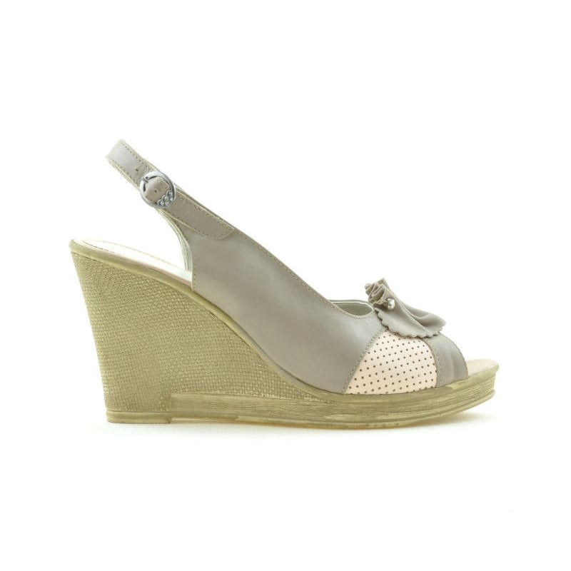 Damensandalen 5002 Sand+Rosa
