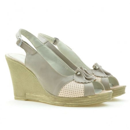 Damensandalen 5002 Sand+Rosa