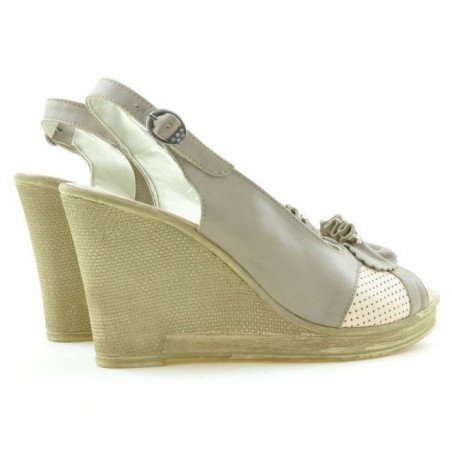 Damensandalen 5002 Sand+Rosa
