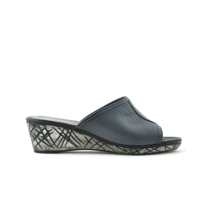 Damen Sandalen 5004p grau perforiert