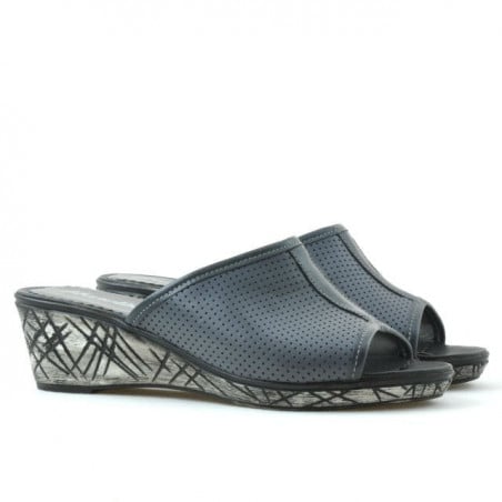 Damen Sandalen 5004p grau perforiert