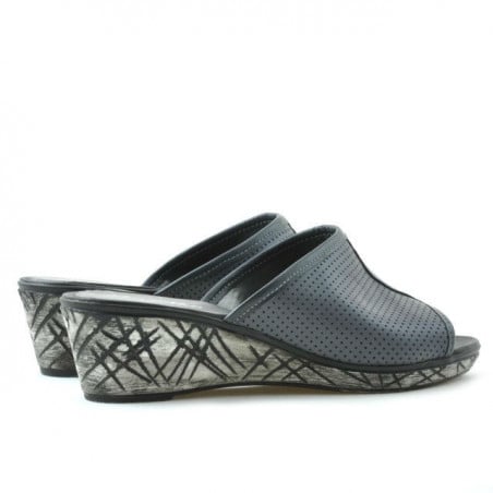 Damen Sandalen 5004p grau perforiert