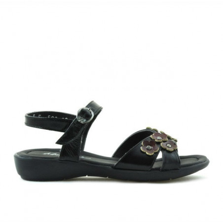 Kindersandalen 523 Lackschwarz+Bordeaux