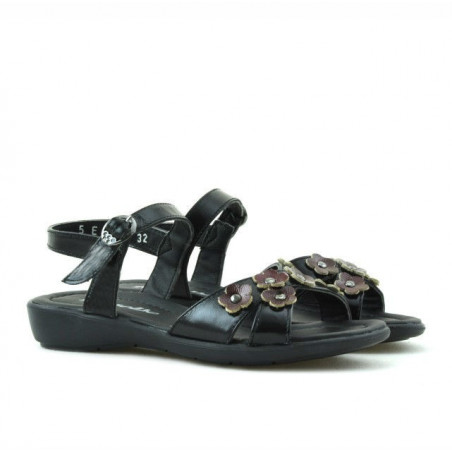 Kindersandalen 523 Lackschwarz+Bordeaux