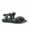 Kindersandalen 523 Lackschwarz+Bordeaux
