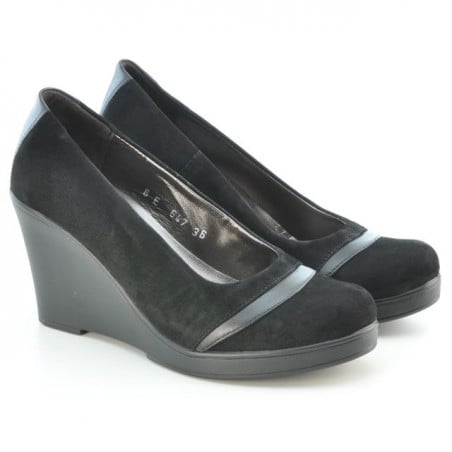 Damen Freizeitschuhe 647 schwarzes Veloursleder