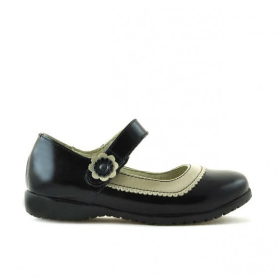 Kleinkinderschuhe 19c Lack Schwarz+Beige Kleinkinderschuhe 19c Lack Schwarz+Beige