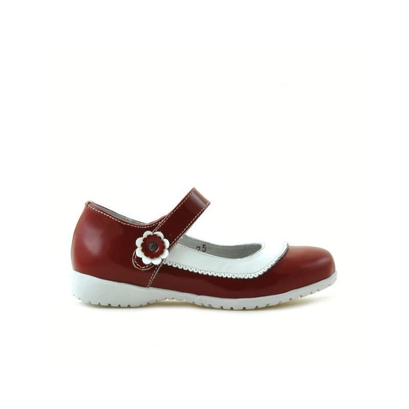Kleinkinderschuhe 19c Lackrot+Weiß
