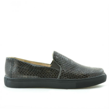 Damen-Sportschuhe 658 Krokodil Kaffee