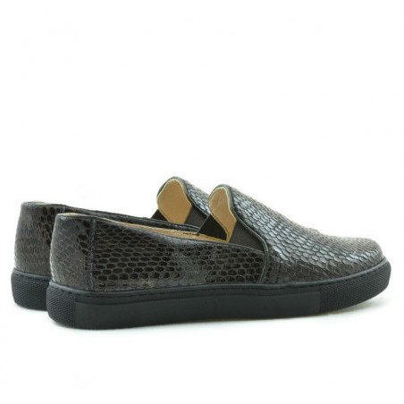Damen-Sportschuhe 658 Krokodil Kaffee
