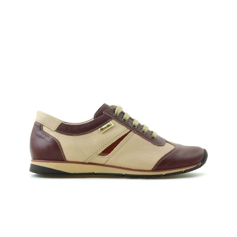 Damen Sportschuhe 196 bordeaux+beige