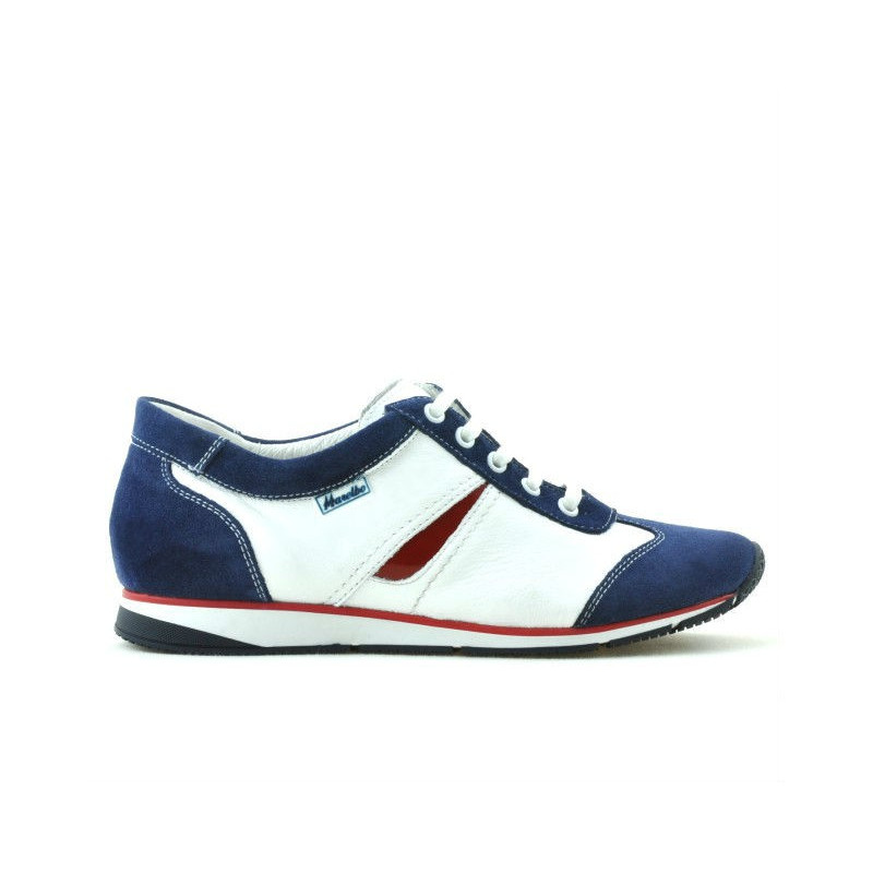 Damen-Sneaker 196 Indigo Velours + Weiß