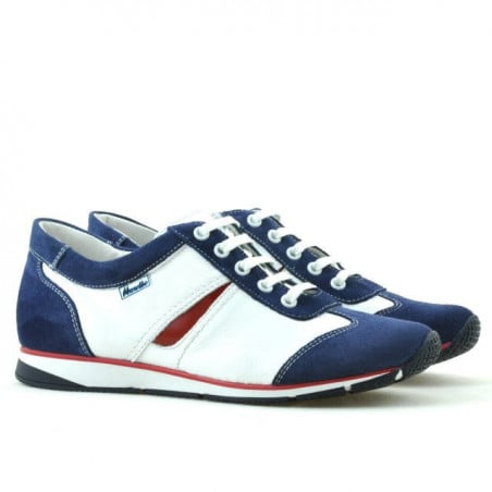 Damen-Sneaker 196 Indigo Velours + Weiß