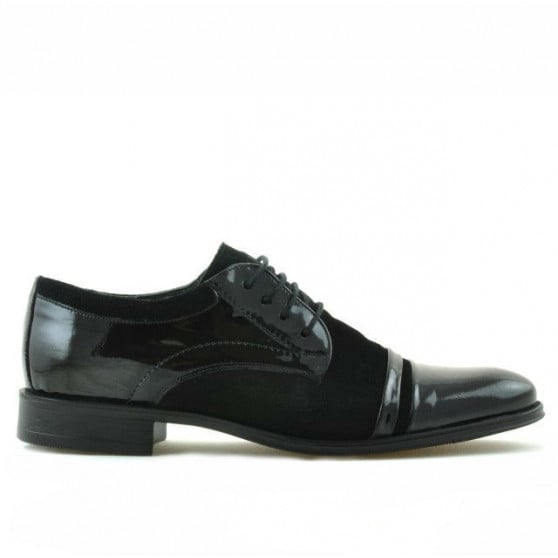 Elegante Schuhe für Jugendliche 391 kombiniert in schwarzem Veloursleder