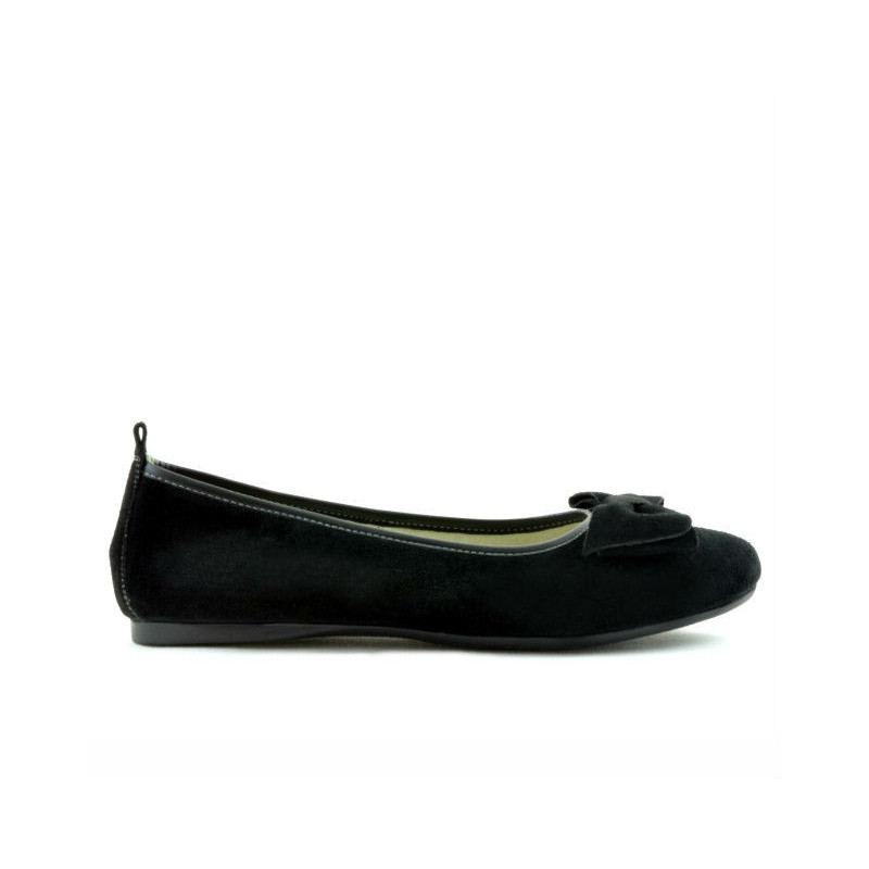 Damen-Ballerinas 638 Schwarz Velours