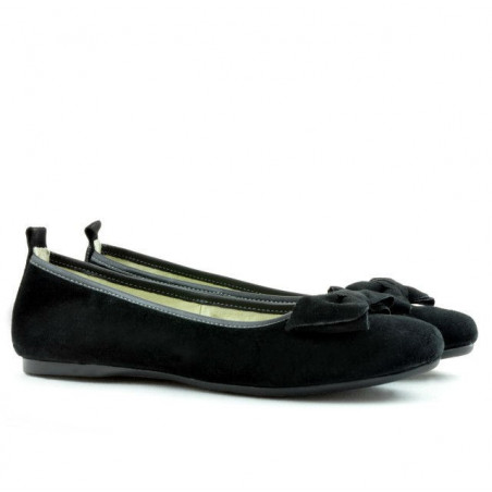 Damen-Ballerinas 638 Schwarz Velours