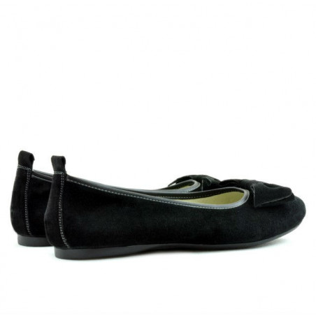 Damen-Ballerinas 638 Schwarz Velours