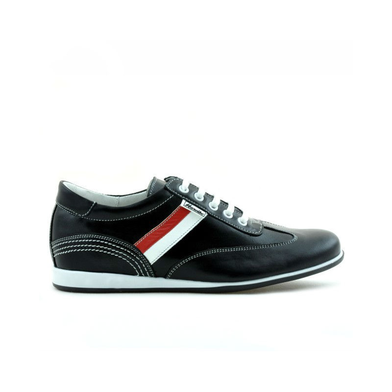 Jugendsportschuhe 394 schwarz+weiß